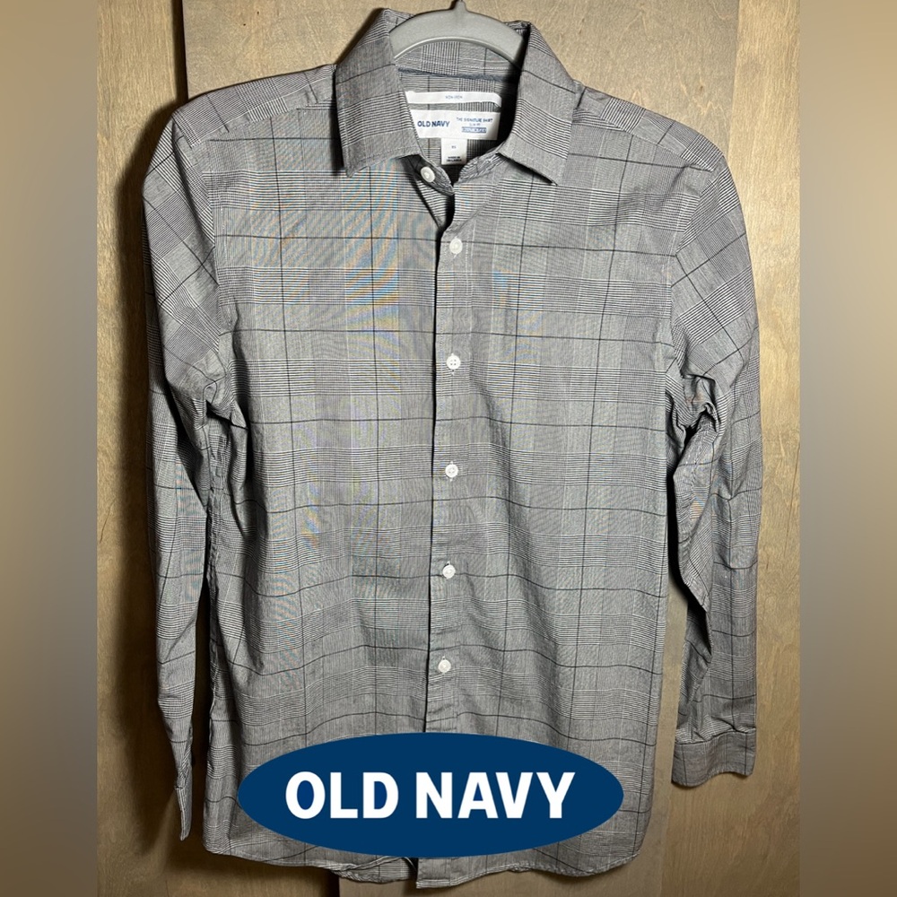 Old Navy Glenplaid non iron Signature Shirt XS